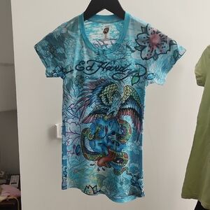 Ed Hardy Turquoise Tattoo-Inspired Tee